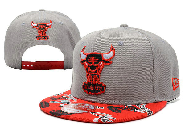 Chicago Bulls Grey Snapback Hat XDF 1